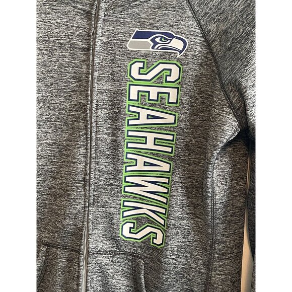 G III Sports NFL Apparel Grey Zip Fleece Jacket Womens Size Medium Sea Hawks - Picture 2 of 8